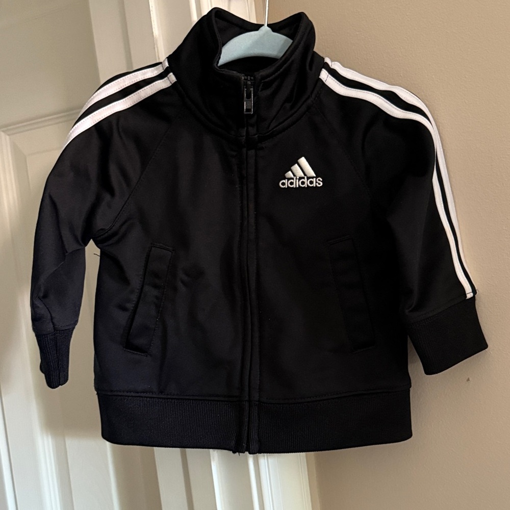 Adidas Black Jacket with White Accents
